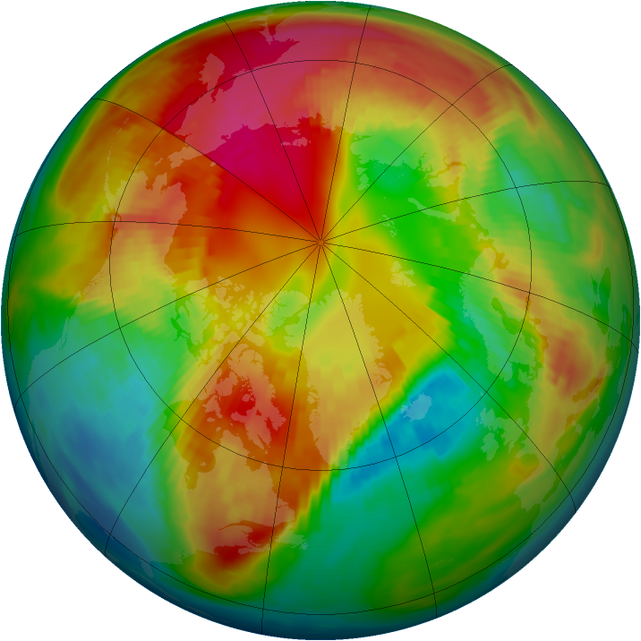 Arctic ozone map for 26 February 1988